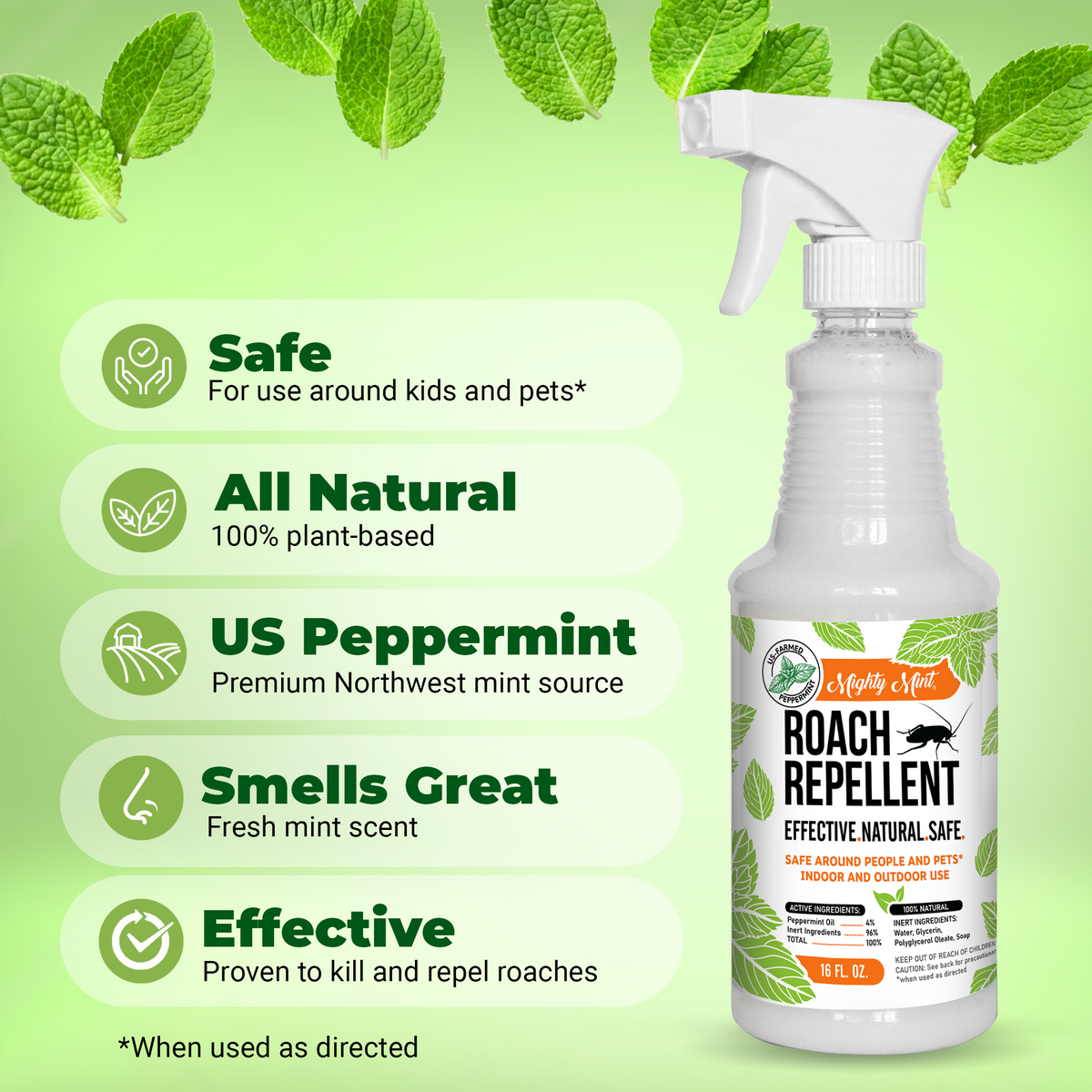 Mighty Mint Roach Repellent - Peppermint Spray - 16oz