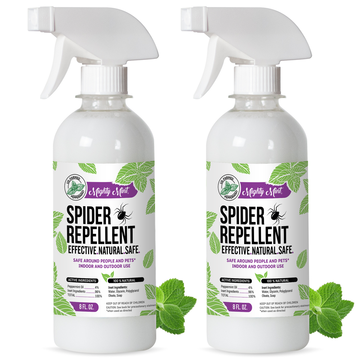 Mighty Mint 2-Pack Spider Repellent - Peppermint Spray - 8oz