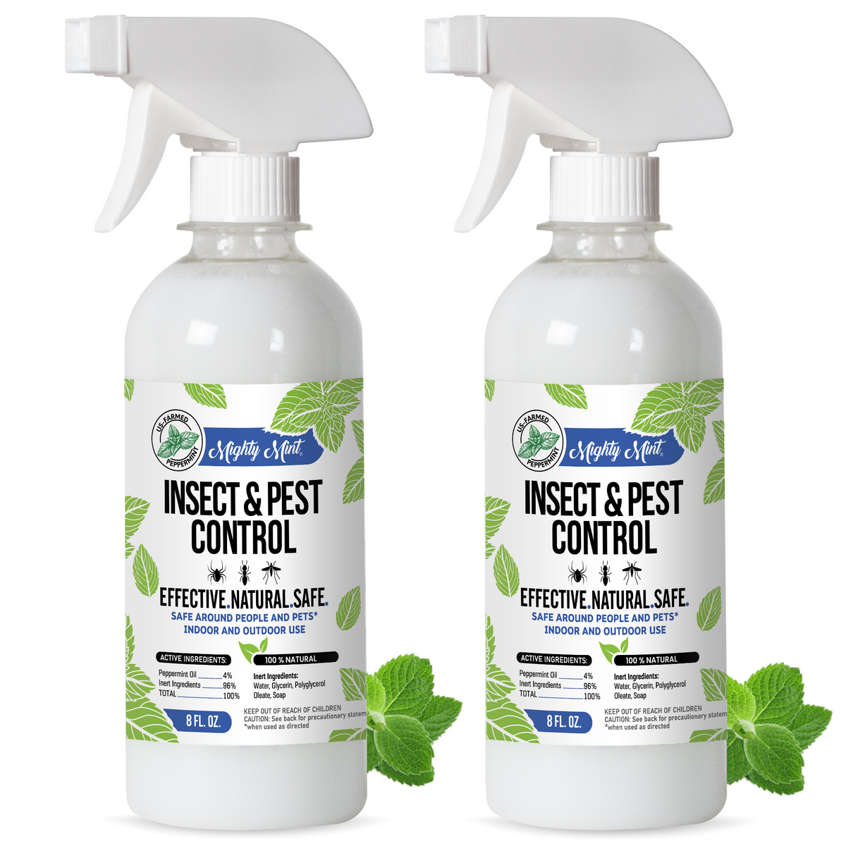 Mighty Mint 2-Pack Insect &amp; Pest Control - Peppermint Spray - 8oz