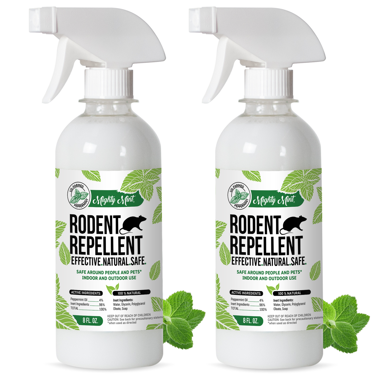 Mighty Mint 2-Pack Rodent Repellent - Peppermint Spray - 8oz