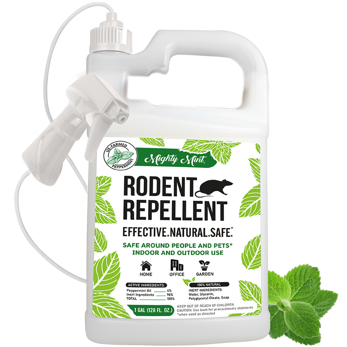 Mighty Mint Rodent Repellent - Peppermint Spray - Gallon Size